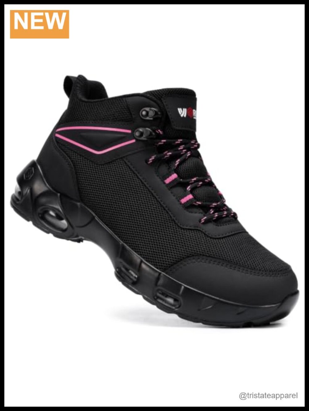 Women's Non Slip Work Boots Breathable Hiking Shoes Cushion Sole Lace Up